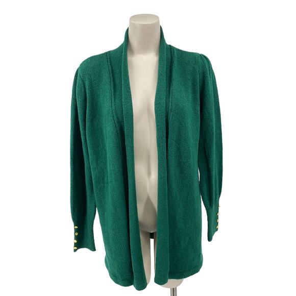 NWT Adrienne Vittadini Green Knit Cardigan Sweater Medium Cottagecore Chic - Picture 1 of 7